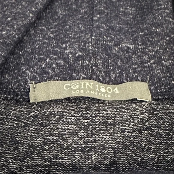 COIN 1804 Los Angeles Navy Heathered Cowl Neck Top Size XL –Soft Knit 3/4 Sleeve - Picture 2 of 6